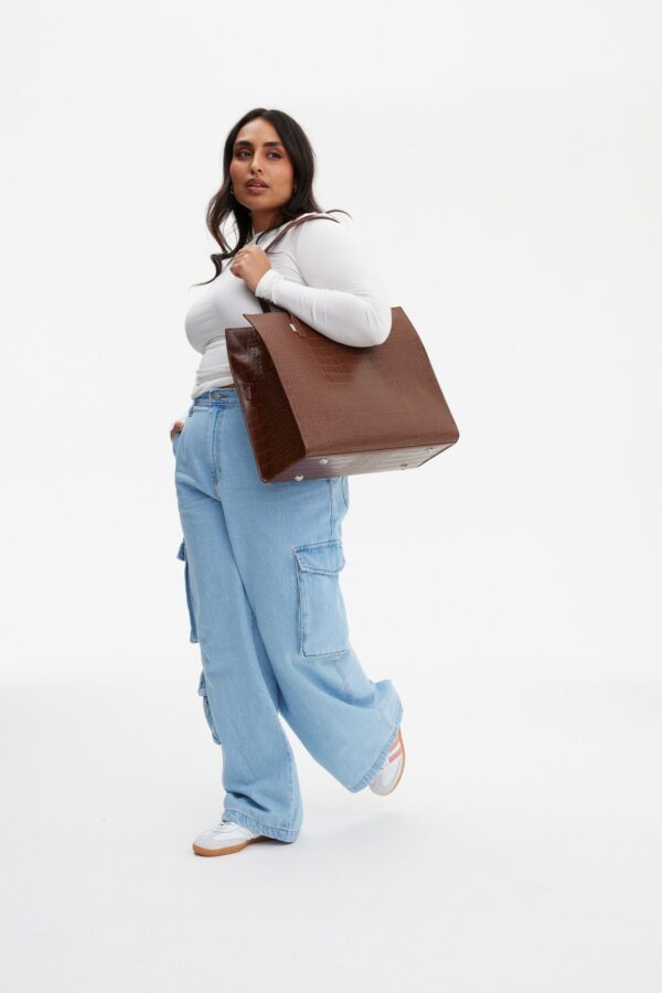 Resale The Large Work Tote in Maple Croc - Image 5