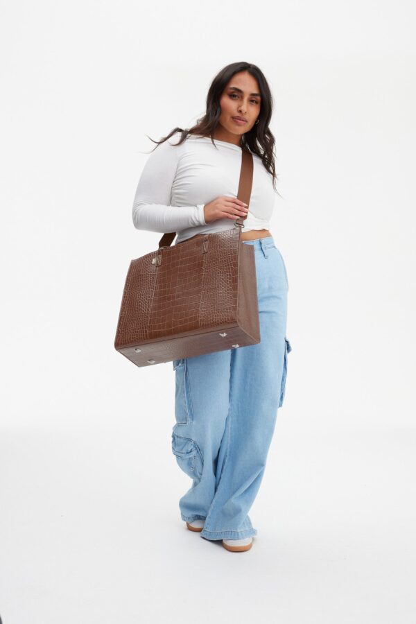 Resale The Large Work Tote in Maple Croc - Image 11