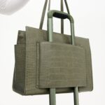 The Work Tote in Olive Croc