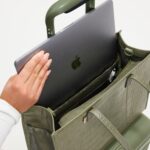 The Work Tote in Olive Croc
