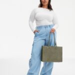 The Work Tote in Olive Croc