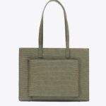 The Work Tote in Olive Croc