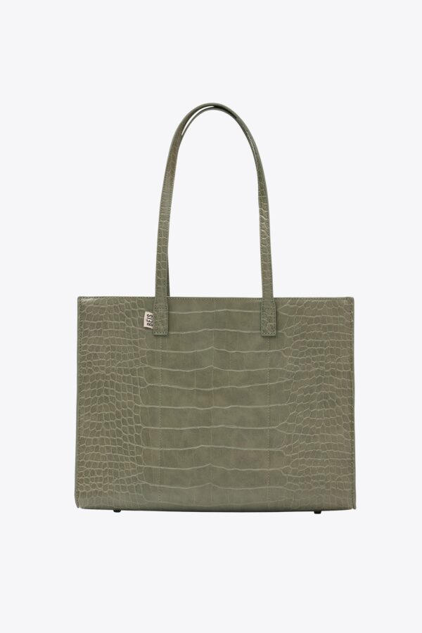 The Work Tote in Olive Croc - Image 12