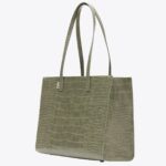 The Work Tote in Olive Croc