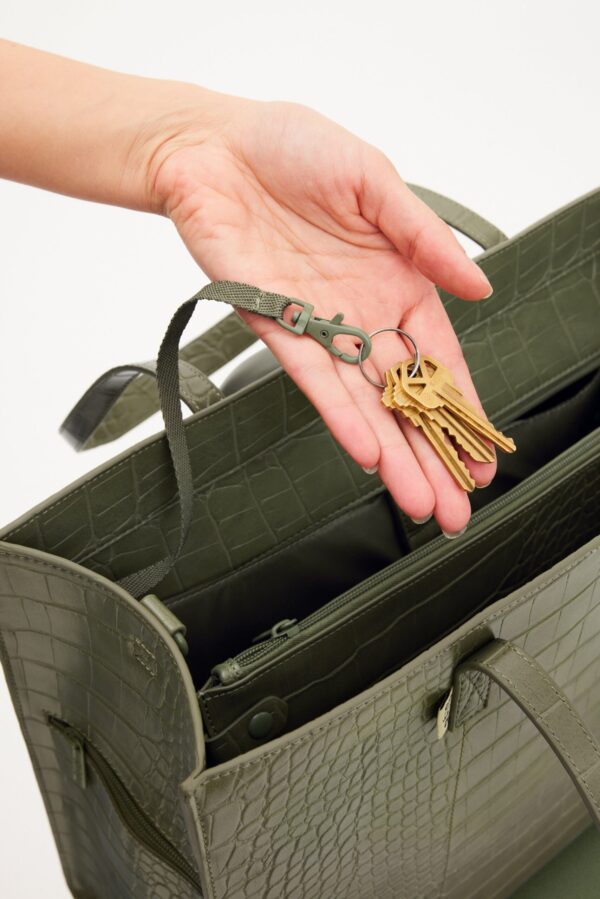 Resale The Large Work Tote in Olive Croc - Image 6
