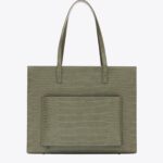 Resale The Large Work Tote in Olive Croc