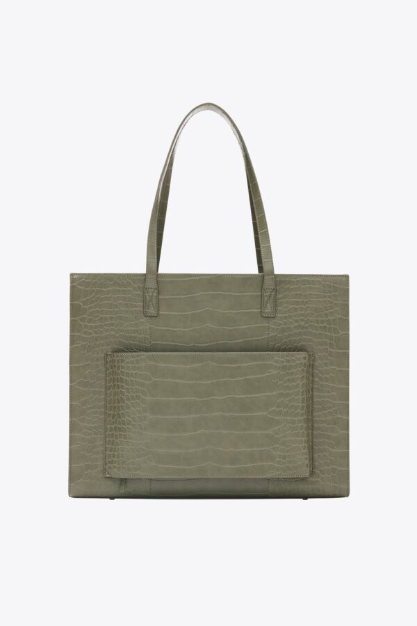 Resale The Large Work Tote in Olive Croc - Image 3