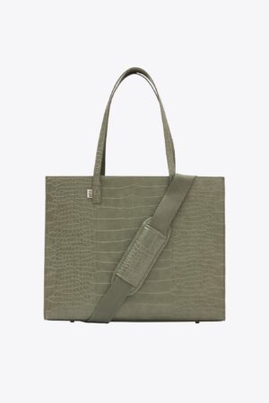 Resale The Large Work Tote in Olive Croc