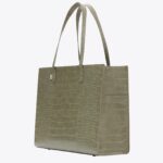 Resale The Large Work Tote in Olive Croc