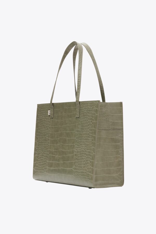 Resale The Large Work Tote in Olive Croc - Image 2