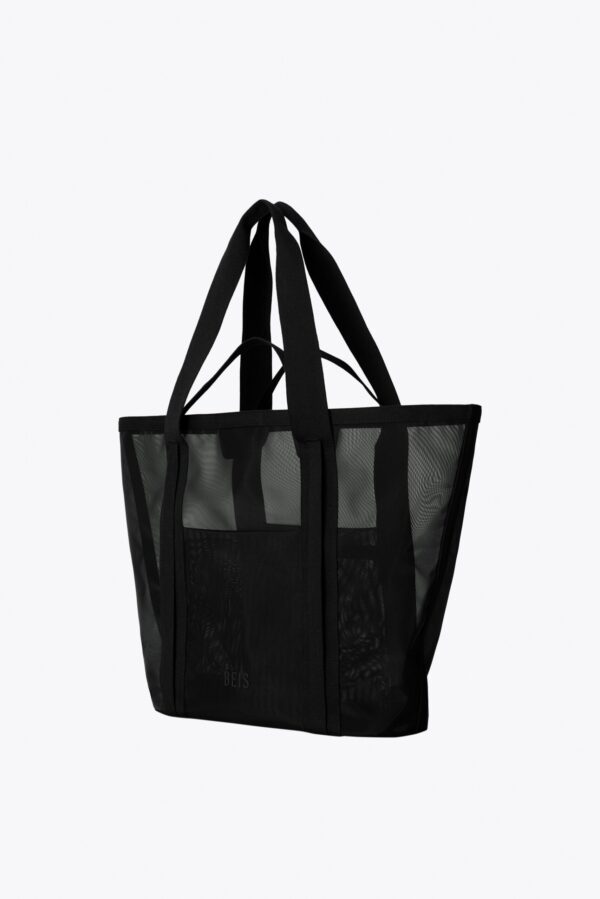 The Mesh Beach Tote in Black - Image 2