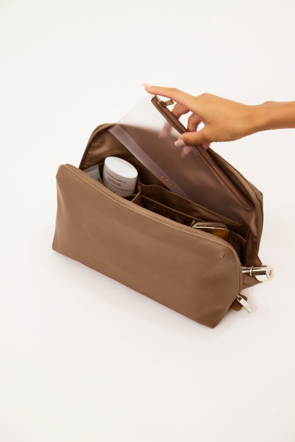 The Large Cosmetic Pouch in Camel - Image 4