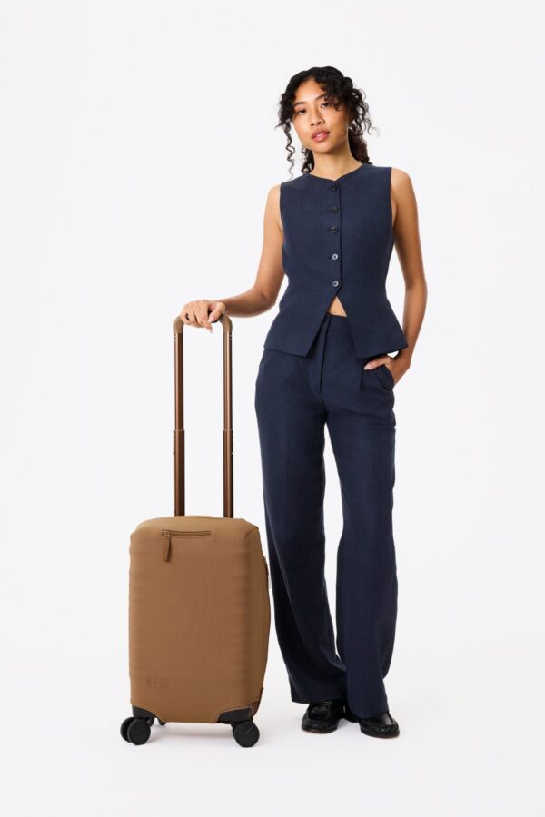 The Small Carry-On Luggage Cover in Camel - Image 5