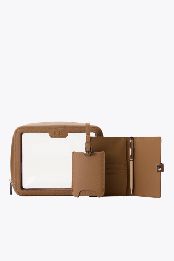 The Passport & Luggage Tag Set in Camel - Image 3