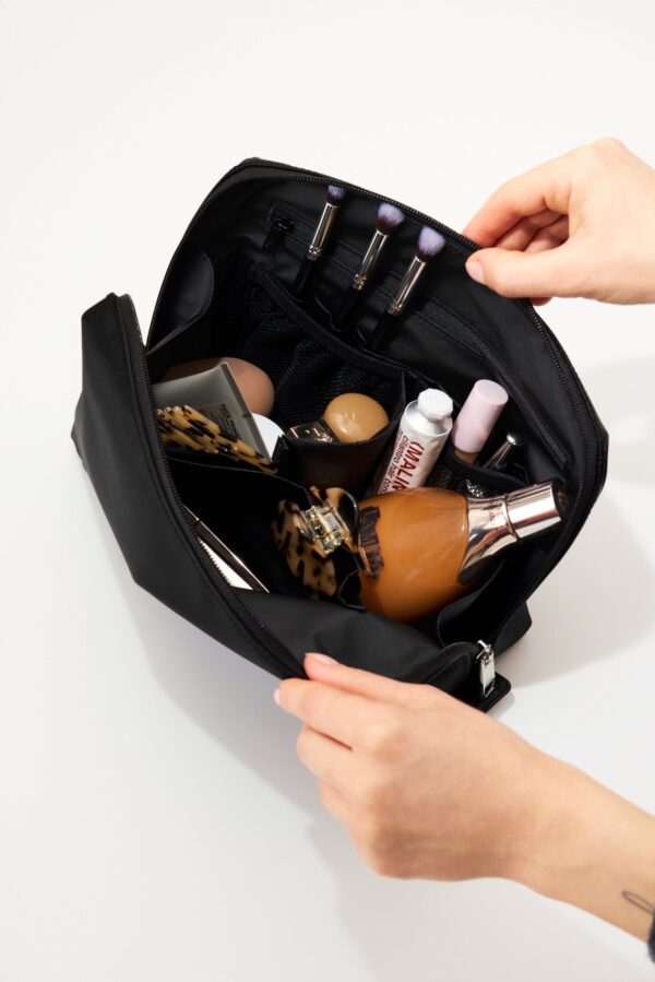 The Medium Cosmetic Pouch in Black - Image 2