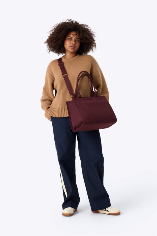 The Book Tote in Burgundy - Image 5