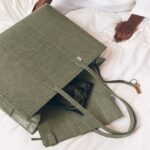 Resale The Large Work Tote in Olive Croc