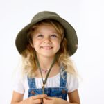 The Kids Wide Brim Sun Hat in Olive