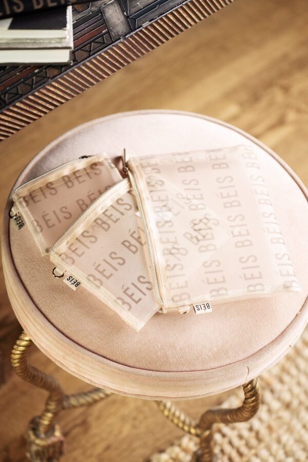 The Mesh Pouch Trio in Beige - Image 2