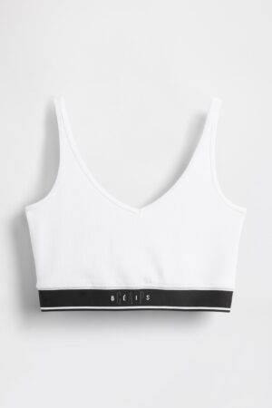 GAP X BEIS Seamless Logo Top in Optic White