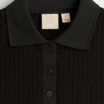 GAP X BEIS Seamless Cropped Polo in Black