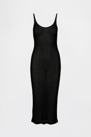 GAP X BEIS Sheer Midi Dress in Black
