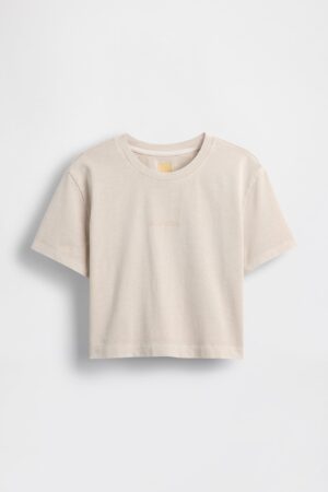 GAP X BEIS Cropped Graphic T-Shirt in Light Tundra