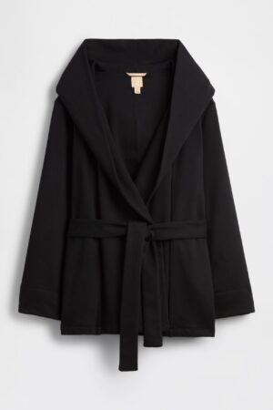 GAP X BEIS Cropped Fleece Coat in Black