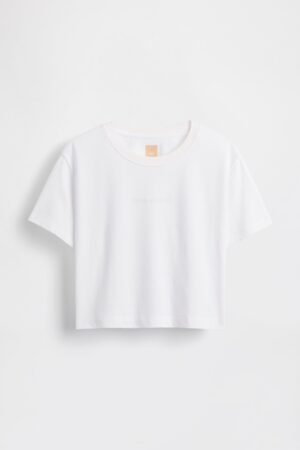 GAP X BEIS Cropped Graphic T-Shirt in Optic White