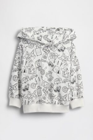 GAP X BÉIS Doodle Hoodie in Optic White