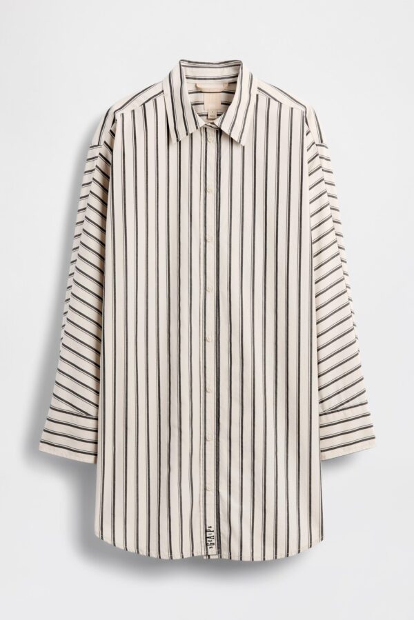 GAP X BEIS Oversized Big Stripe Shirt in Khaki Black Stripe