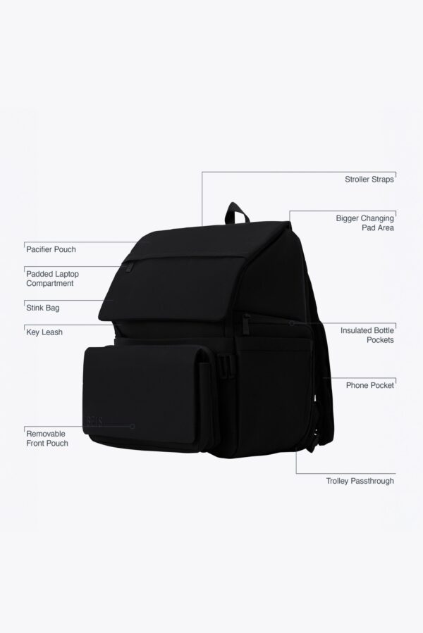 The Ultimate Diaper Backpack in Black - Image 2
